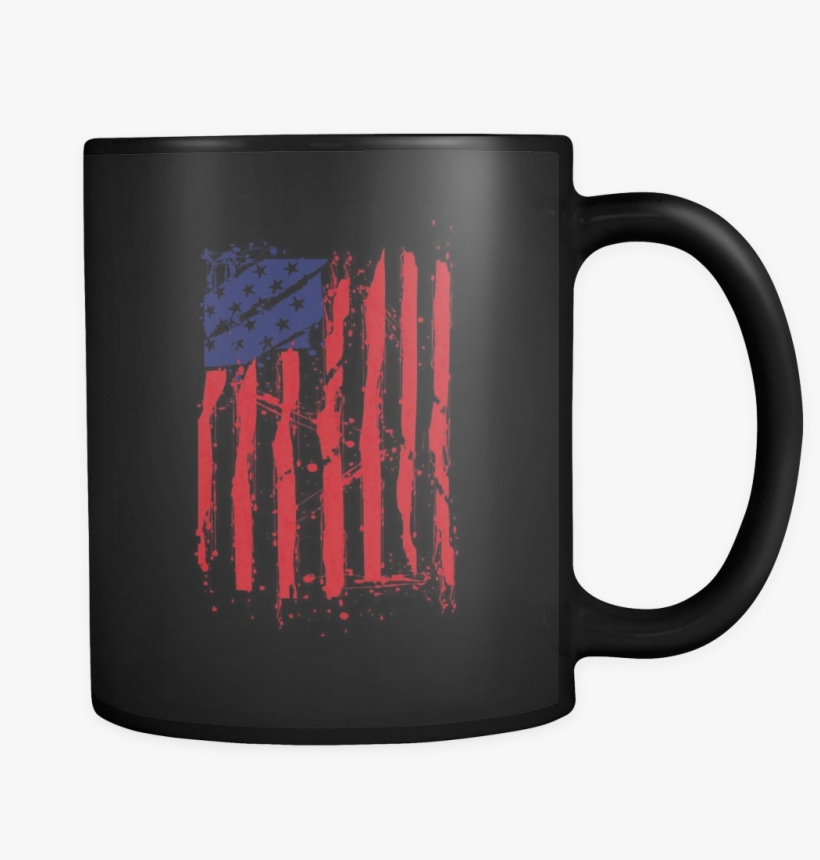 Black Mug, American Flag Spray-paint Design - Bad Day Coffee Good Day Coffee, transparent png #3800565