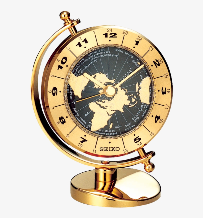 Executive World Time Clock - Wall Clock Seiko Qhg106g, transparent png #3801444