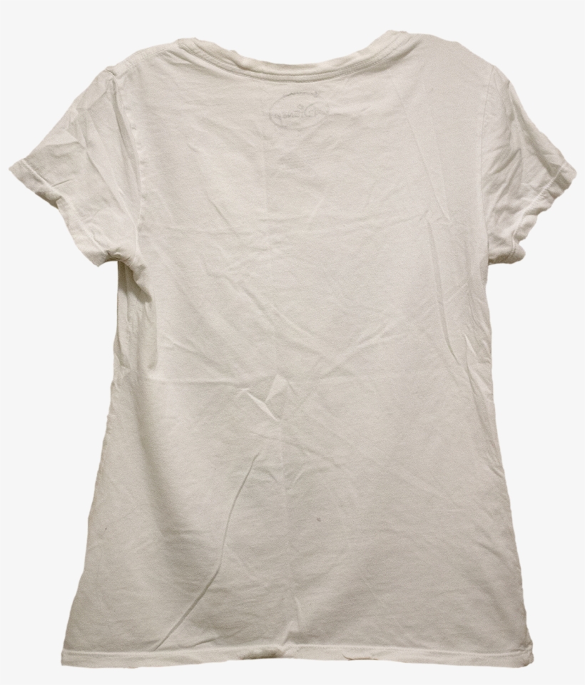 The Back Of A V Neck T Shirt That Is Purly White With - Shirt, transparent png #3801826