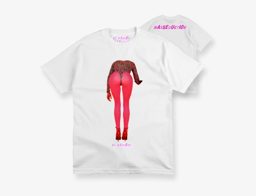 Masseduction White Tee - White Tee, transparent png #3801877
