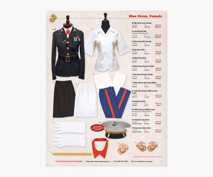 Shop For All Female Blue Dress Uniform Accessories - Formal Wear, transparent png #3802201