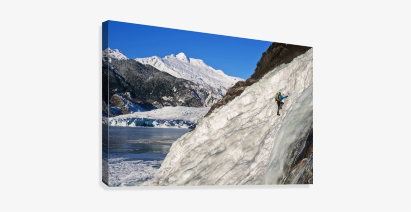 Female Ice Climber Climbs The Frozen Nugget Falls With, transparent png #3802307