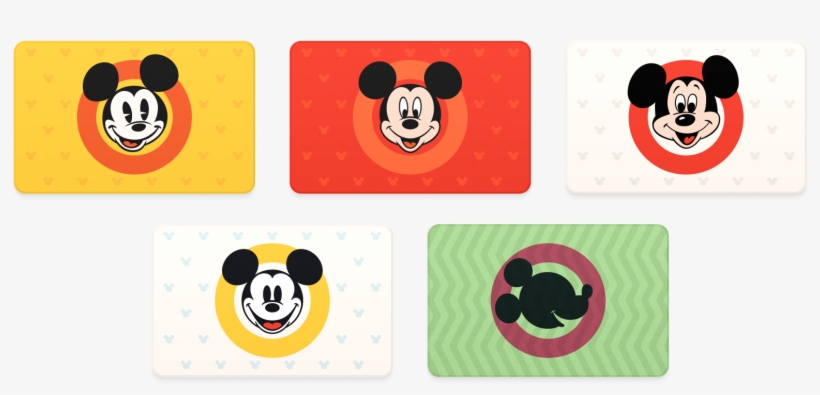 Here, I've Created Five Super Simple Cards Showing - Mickey Mouse, transparent png #3802770