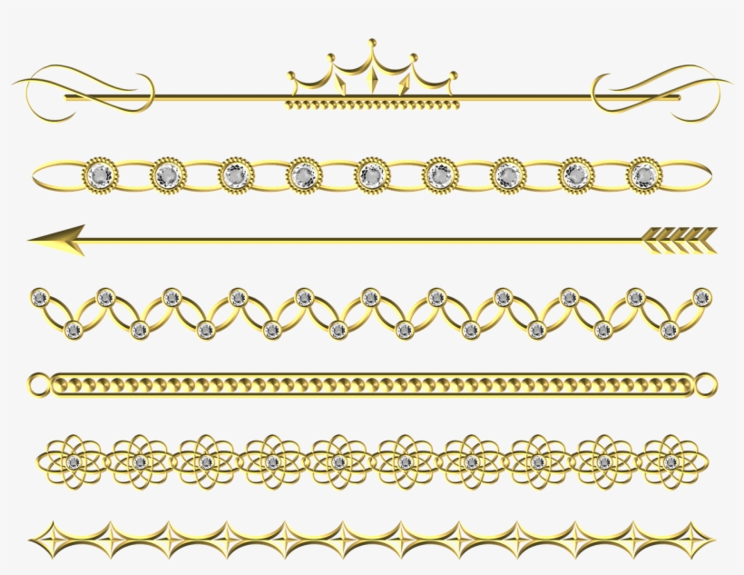 Wedding, Gold, Divider, Line, Border, Set, Pack - Linie Gold, transparent png #3802794