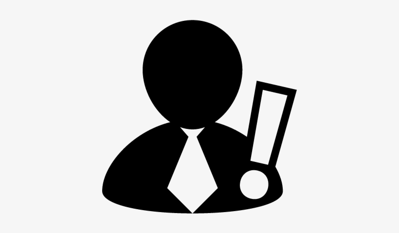 Businessman Wearing Tie With Exclamation Mark Vector - Icono Corbata Blanca Png, transparent png #3802908