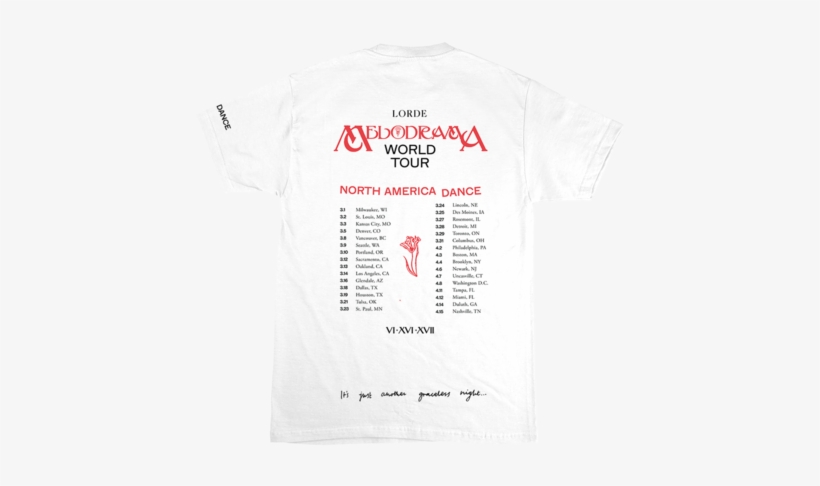 Melodrama World Tour T-shirt - Lorde Writer In The Dark Shirt, transparent png #3803589