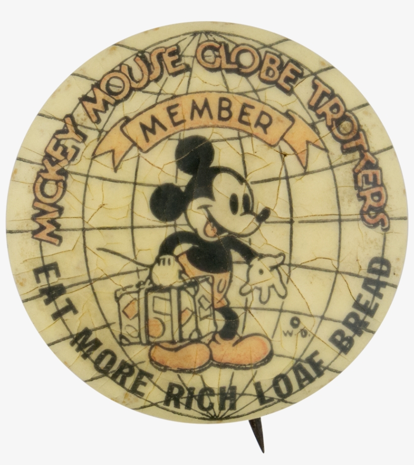 Mickey Mouse Globetrotters Club Button Museum - Cartoon, transparent png #3803660