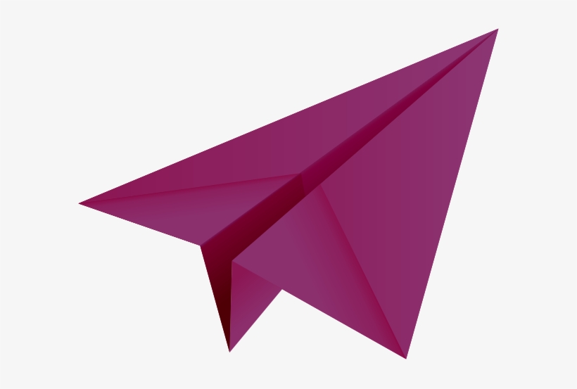 Paper Plane Purple - Paper Plane Purple Vector, transparent png #3804252