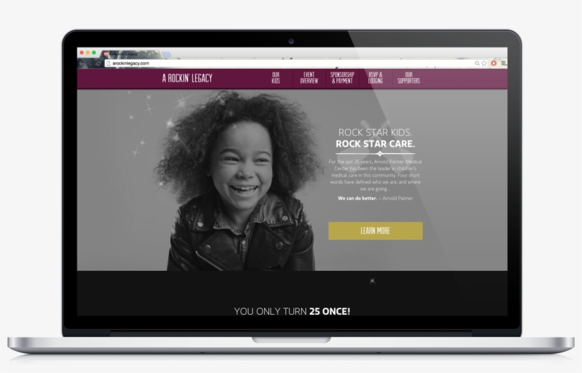A Rockin' Legacy Website Shown On Laptop - Laptop, transparent png #3805981