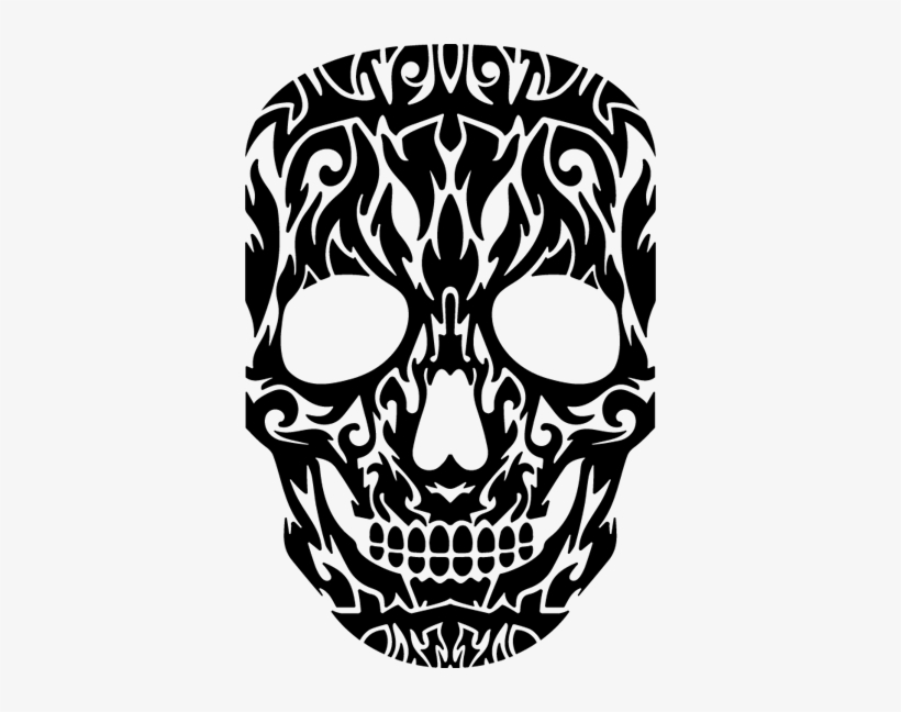 Tribal Skull Mask Wall Sticker - Sticker Mask, transparent png #3806326