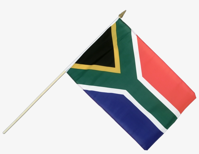 Hand Waving Flag 12x18" - South African Flag With Pole, transparent png #3806959