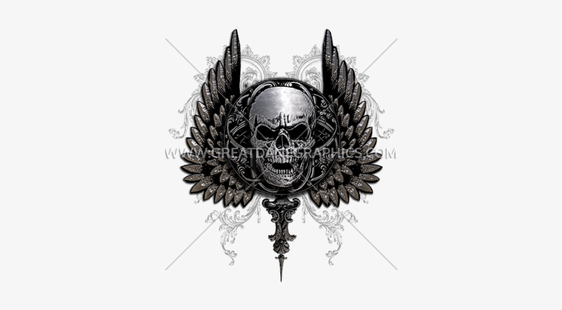 Gothic Skull With Wings - Motorcycle, transparent png #3806982