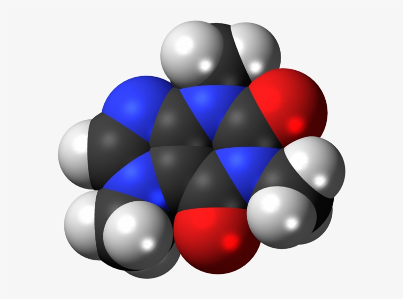 Caffeine 3d Spacefill - Caffeine Space Filling Model, transparent png #3808457