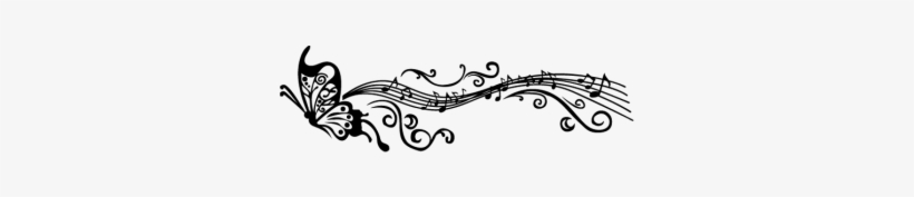Mariposa Con Notas Musicales, transparent png #3808905