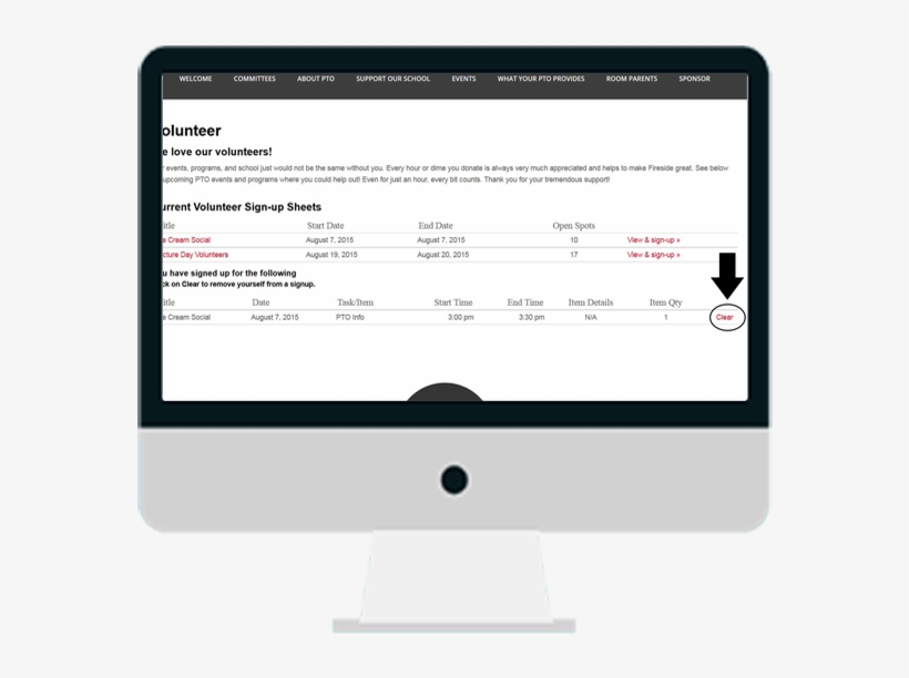 Click The “clear” Button For The Sign-up You Need To - Computer Monitor, transparent png #3810323