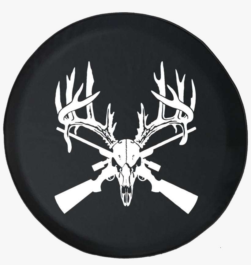 Deer Skull Big Rack Crossed Hunting Rifles - Whitetail Buck Skulls, transparent png #3810489