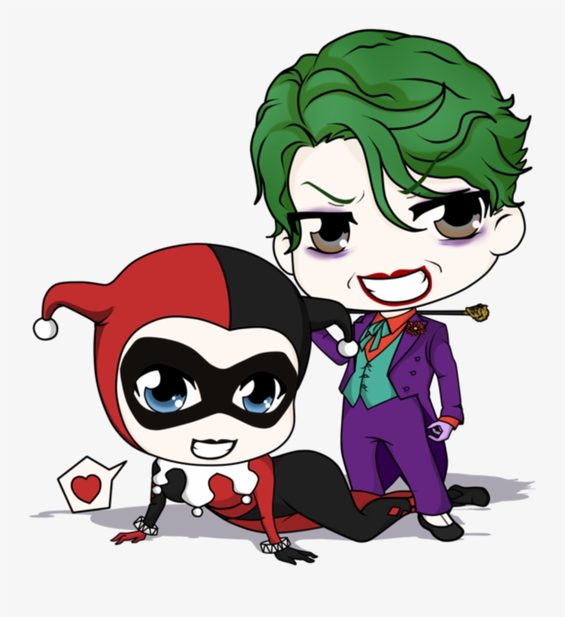 Freetoedit Chibi Harleyquinn Jocker - Guason Y Harley Quinn Png, transparent png #3810610
