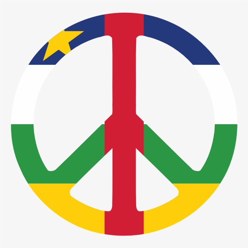 Central African Republic Peace Symbol Flag 3 Scallywag - Central African Republic Symbols, transparent png #3810657