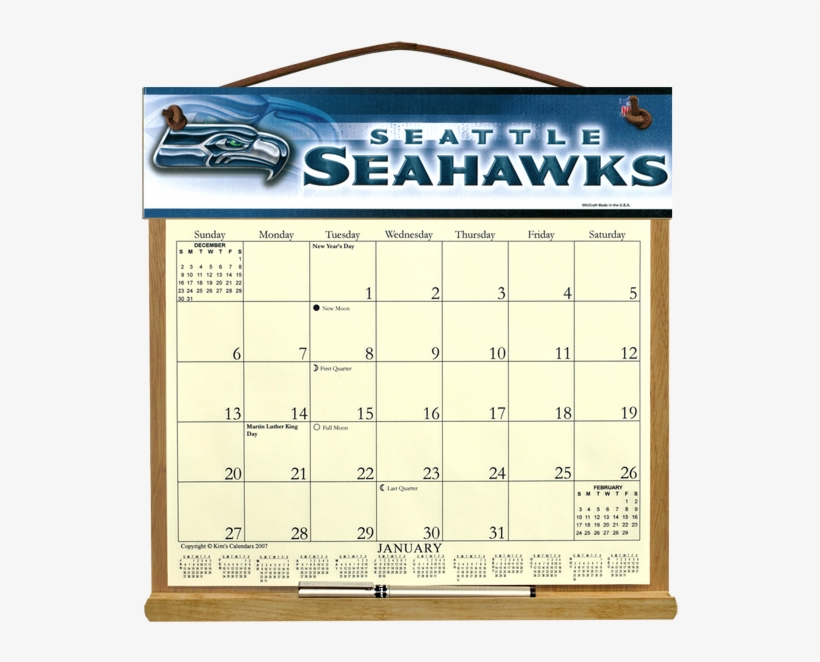Seattle Seahawks Calendar Holder - Wooden Refillable Wall Calendar Holder Filled Or, transparent png #3811499