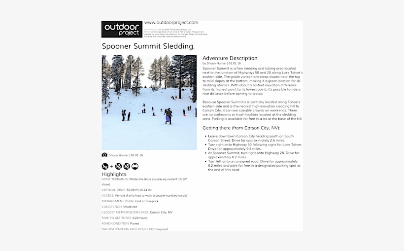 Spooner Summit Sledding Field Guide - Bridal Veil Falls Park Oregon, transparent png #3812591