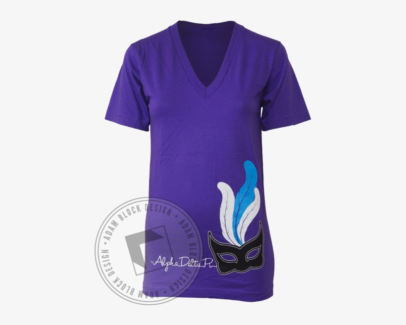 Alpha Delta Pi Masquerade V-neck - Active Shirt, transparent png #3813117