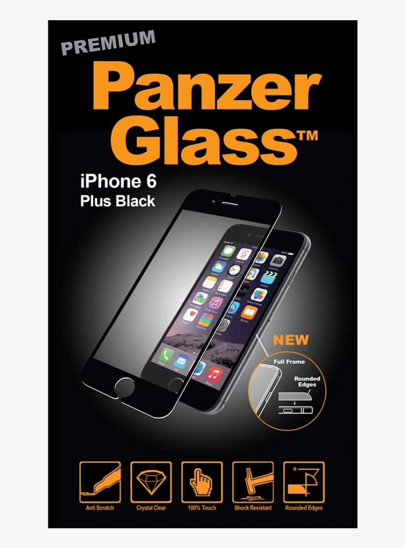 Panzerglass Premium Iphone 6 Plus Black - Panzerglass Til Iphone 5s, transparent png #3813249