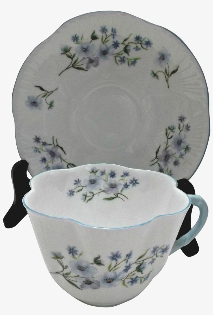 Shelley Cup And Saucer Blue Rock Dainty Shape Blue - Saucer, transparent png #3814521