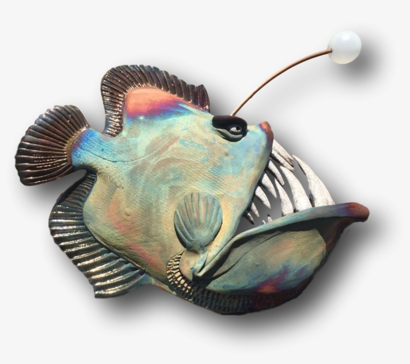 Large Anglerfish Mouth Raku Fired - Anglerfish, transparent png #3814880