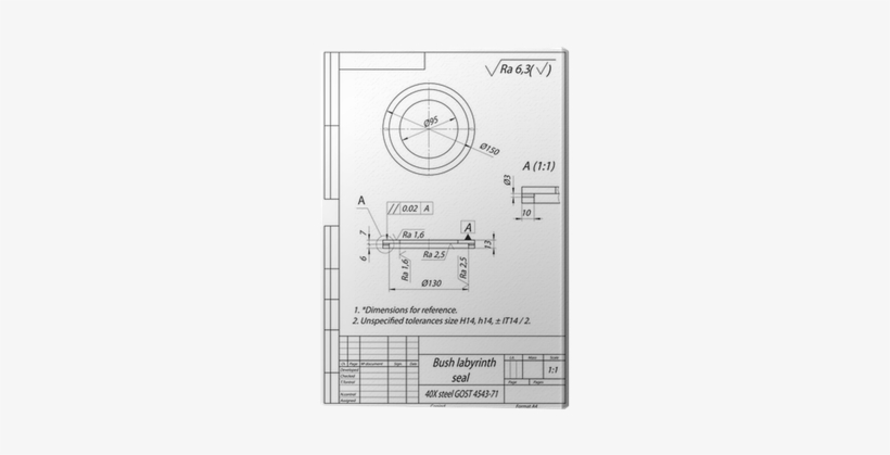 Bush Labyrinth Seal - Technical Drawing, transparent png #3815282
