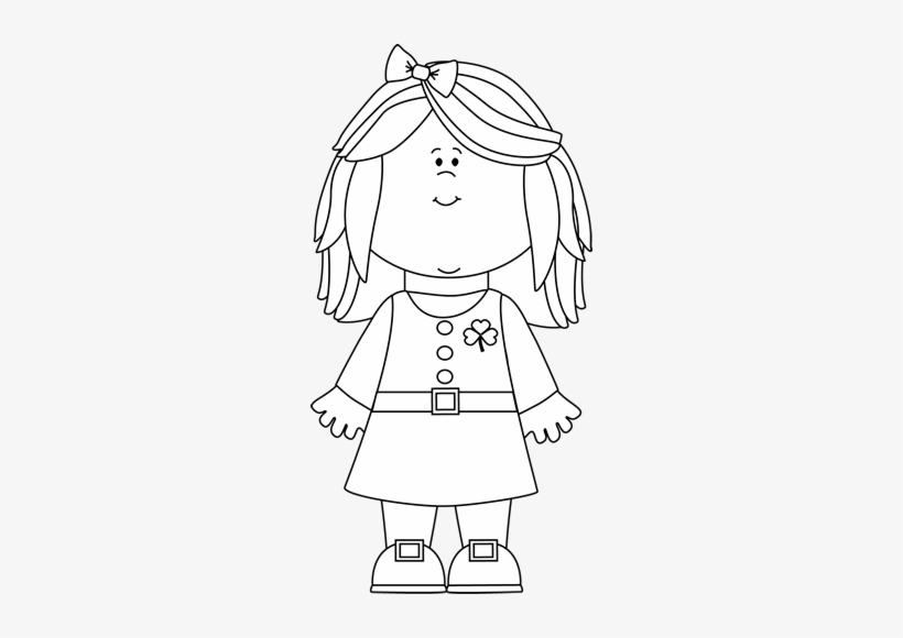 Black Lady Cliparts - Girl Clipart Black And White Outline, transparent png #3815593