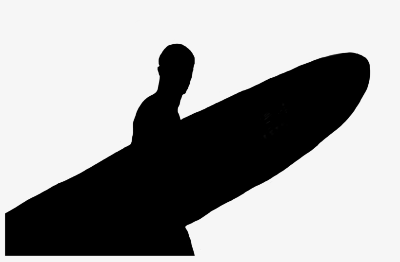 Surf Surfboard Ocean Man Silhouette Surfing - Silhouette, transparent png #3817114