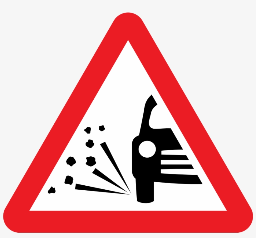 Loose Gravel Road Sign, transparent png #3817950