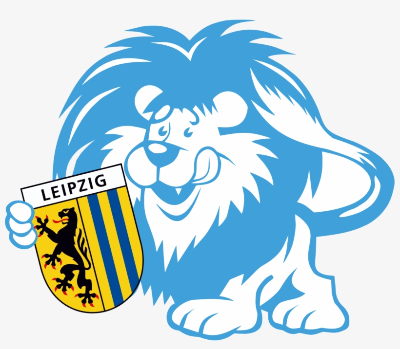 Loewe Blau Ohne Sockel Gross » Loewe Blau Ohne Sockel - Leipzig Germany Metallic Shield Sticker, transparent png #3819833