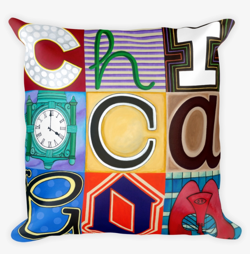 Chicago Picasso Blocks Pillow Case Or Stuffed Pillow, transparent png #3820039