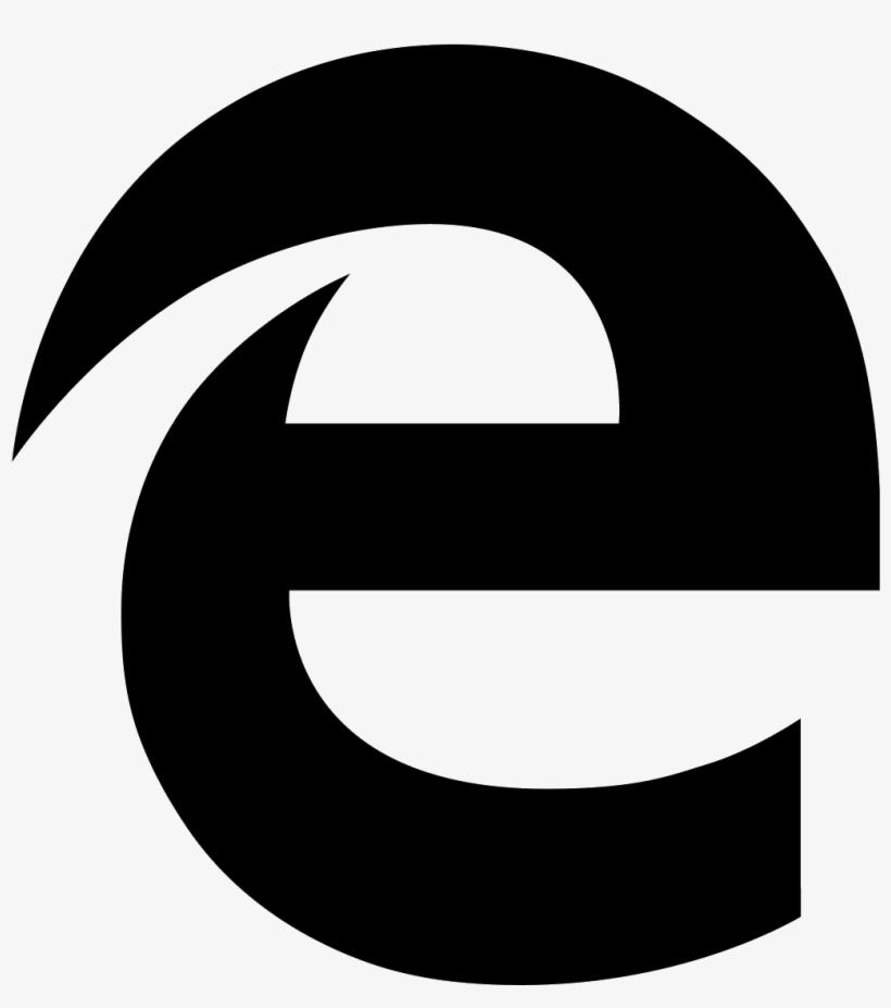 Microsoft Edge Icon - Microsoft Edge Black Icon, transparent png #3820734