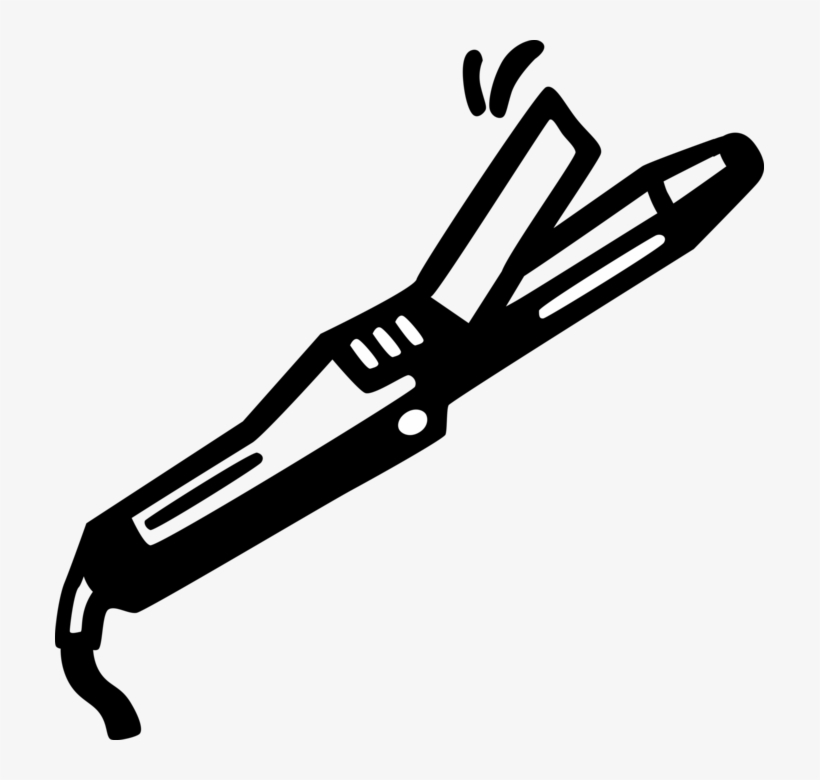 Vector Illustration Of Electric Hair Iron Or Curling - Vector Graphics, transparent png #3821455