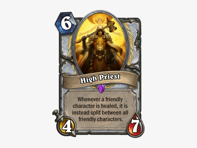 High Priest Whenever A Friendly Character Is Healed, - Fan Hearthstone Cards, transparent png #3822407