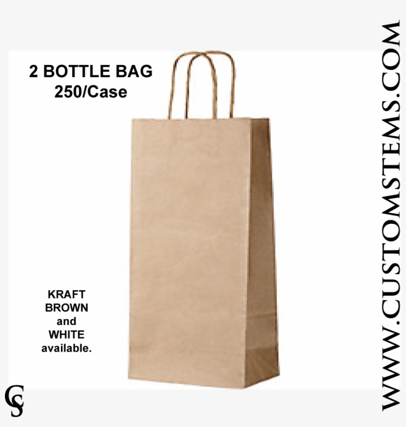 Paper Handle Wine Bag, 2 Bottle - Wine, transparent png #3822524