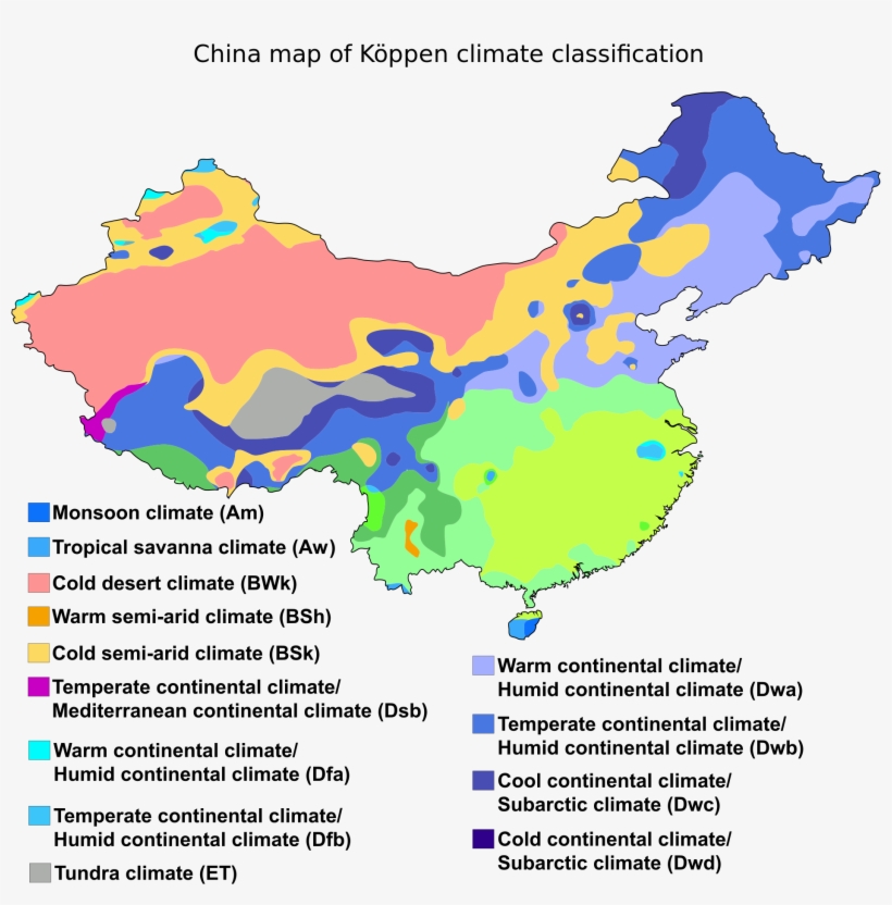 World Map China Köppen Climate Classification Map Of - North Asia Map Of Koppen Climate Classification, transparent png #3823232