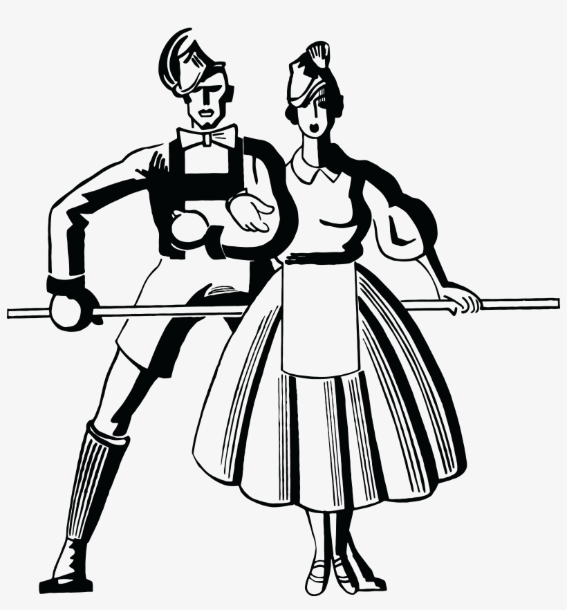 Free Clipart Of A Retro Black And White Couple Dancing - Gallery Direct Autumn Crocus On Paper, Wood, transparent png #3823362