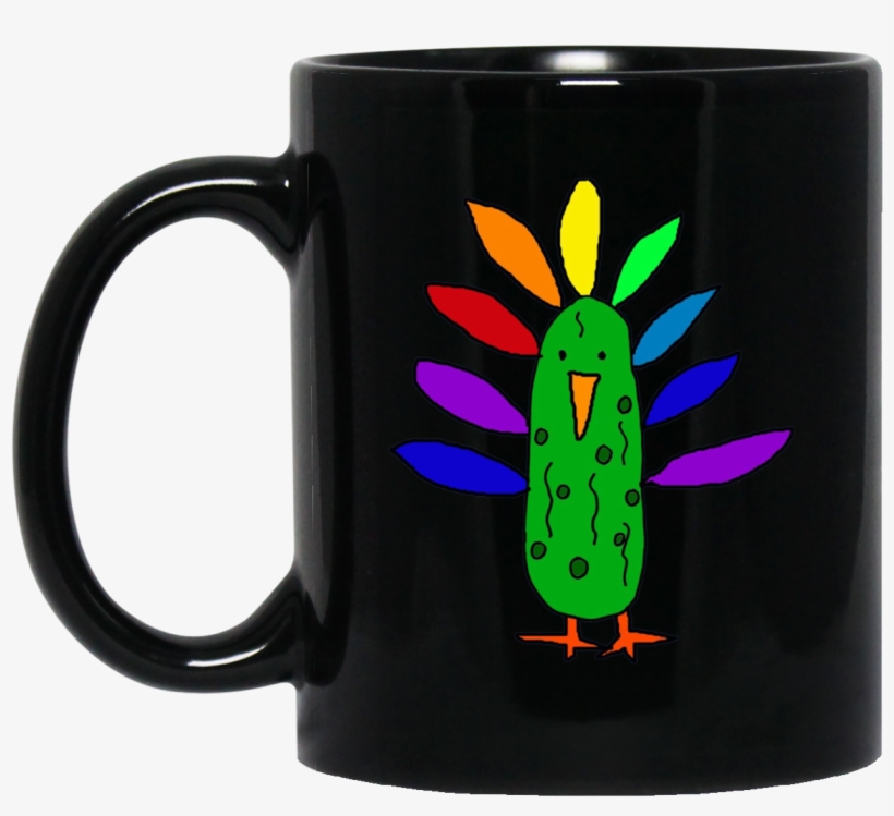 Smileteeshol Funny Pickle Turkey Cartoon 11 Oz - Mug, transparent png #3823490