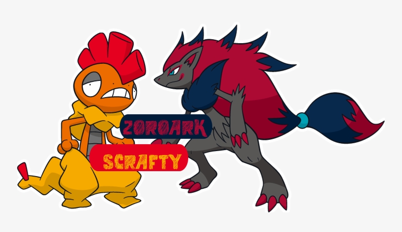 Scrafty And Zoroark, transparent png #3823679