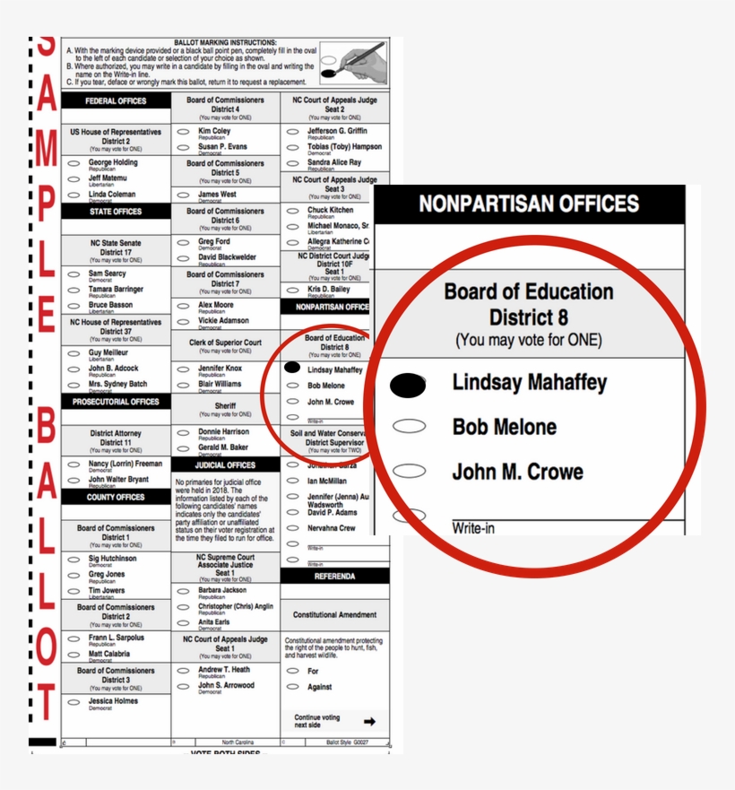 Vote For Lindsay - Sample Ballot, transparent png #3823681