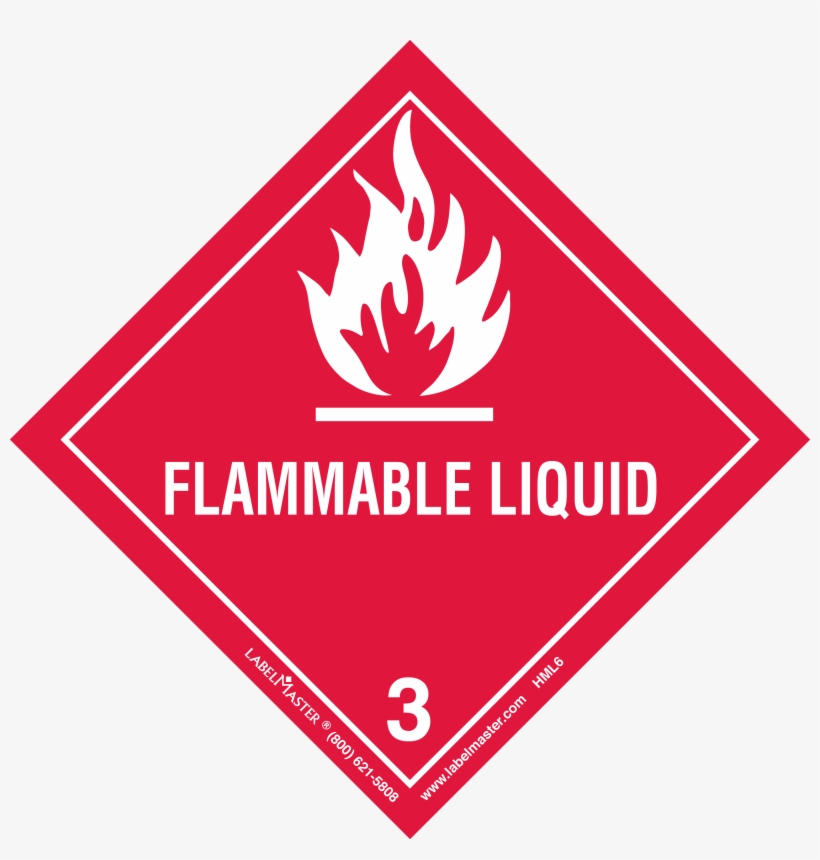 Dot Hazard Class - Class 3 Dangerous Goods Label, transparent png #3823702