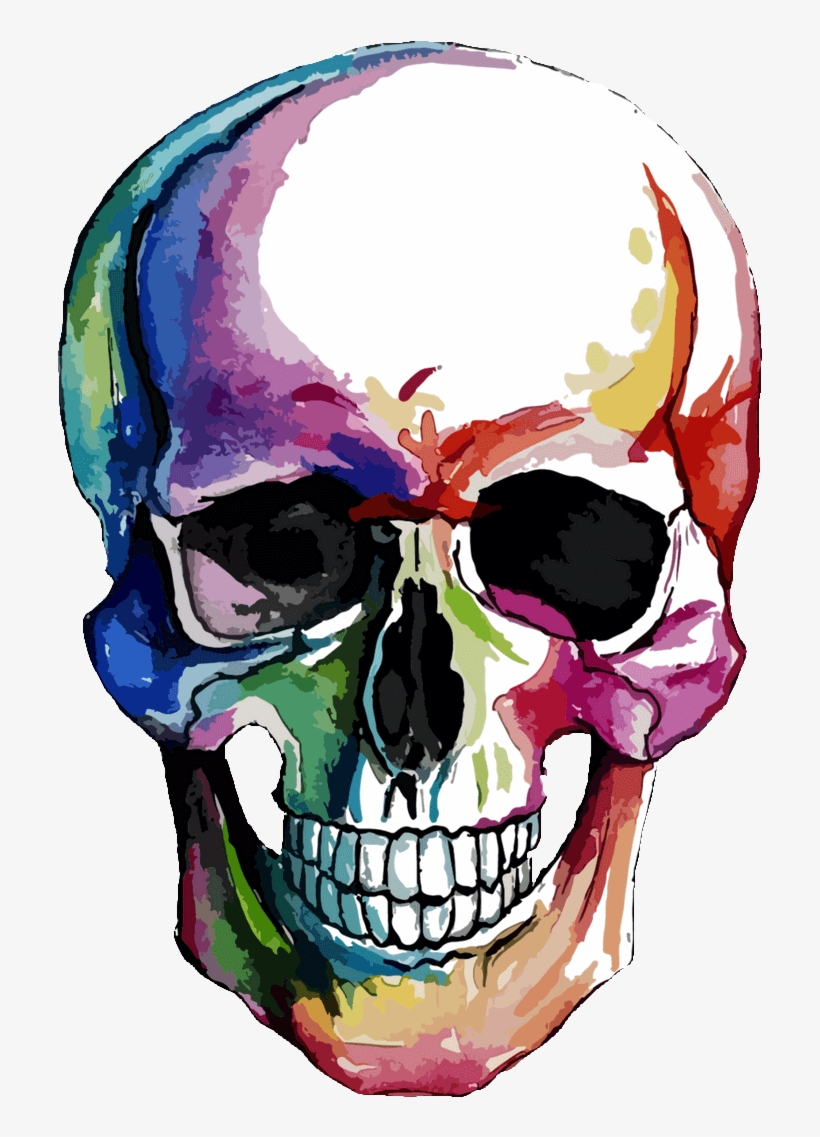 Sugar Skull Tattoo Watercolor, transparent png #3824561