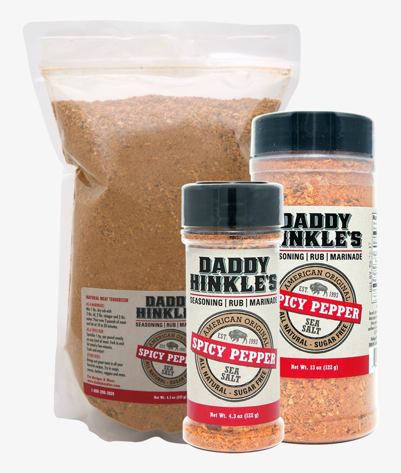 Sugar Free Spicy Pepper Seasoning - 13oz Daddy Hinkle's Spicy Pepper Seasoning Rub Marinade, transparent png #3826210