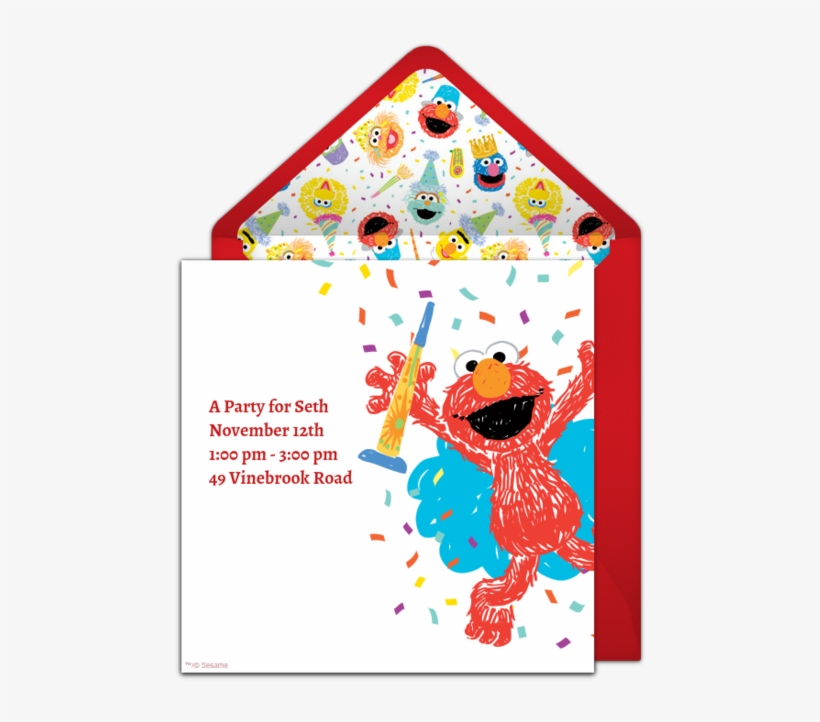 Elmo Scribble Online Invitation - Sesame Street Healthy Habits Stickers - 75 Per Pack, transparent png #3826387