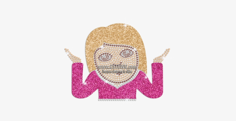 What's Matter Emoji Iron On Glitter Rhinestone Transfer - Clothes Iron, transparent png #3827013