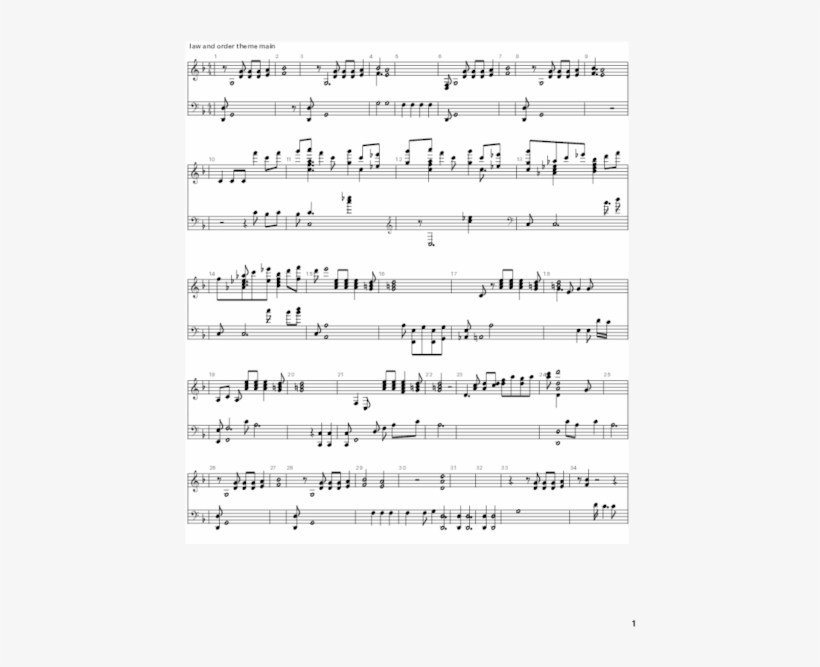 How To Practice And Play Piano Law Order Theme Song - Sheet Music, transparent png #3827562