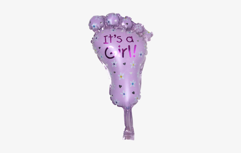 12 Inch Baby Girl Footprint Newborn Celebration Balloon - Infant, transparent png #3828414